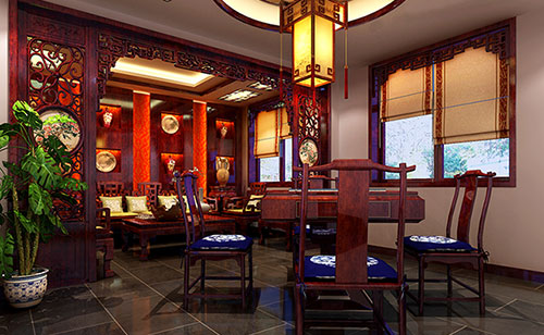 襄阳古典中式风格茶楼包间设计装修效果图